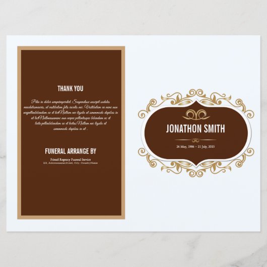 Printable Elegant Funeral Program Sjabloon (Voorkant)