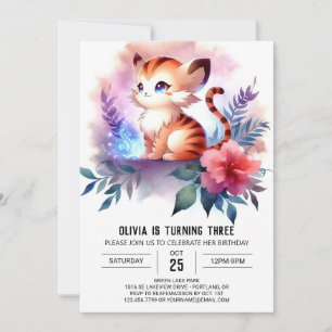 Printable Elegant Tijger Verjaardag Kaart
