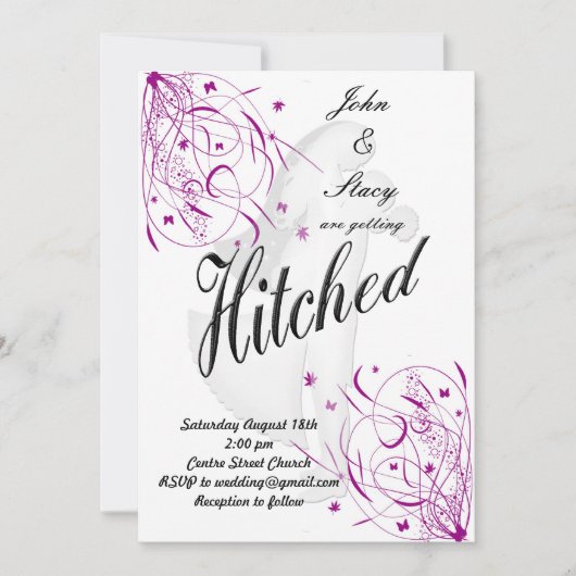 Printable Elegant Wedding Invite Kaart (Voorkant)