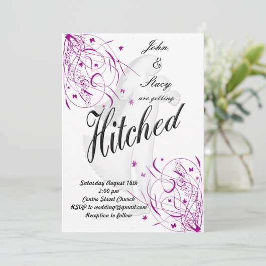 Printable Elegant Wedding Invite Kaart (Staand voorkant)