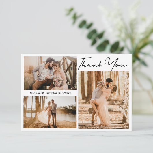 Printable en digitaal dank u de kaart van de huwel (Staand voorkant)