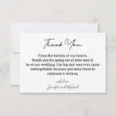 Printable en digitaal dank u de kaart van de huwel (Achterkant)