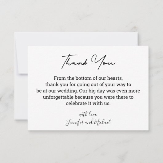 Printable en digitaal dank u de kaart van de huwel (Achterkant)