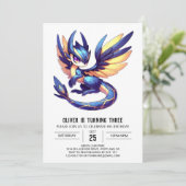 Printable Enchanted Dragon Birthday Kaart (Staand voorkant)