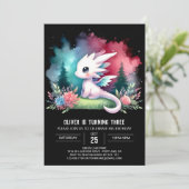 Printable Enchanted Dragon Birthday Kaart (Staand voorkant)