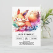 Printable Enchanted Fox Verjaardag Kaart (Staand voorkant)