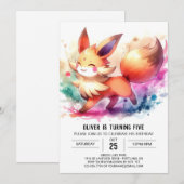 Printable Enchanted Fox Verjaardag Kaart (Voorkant / Achterkant)