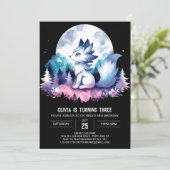 Printable Enchanted Wolf Verjaardag Kaart (Staand voorkant)