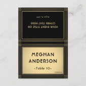 Printable Escort Card - Classic Black and Gold Kaart (Voorkant)