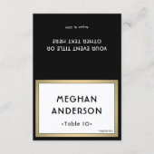 Printable Escort Card - Modern Black and Gold Kaart (Voorkant)