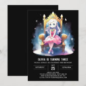 Printable Fantasy Prinses Verjaardag Kaart (Voorkant / Achterkant)