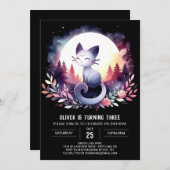 Printable Feline Cat Birthday Kaart (Voorkant / Achterkant)