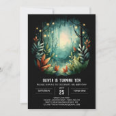 Printable Fireflies Pastel Woodland Verjaardag Kaart (Voorkant)