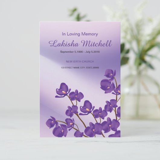 Printable Floral Funeral Program Card Kaart (Staand voorkant)