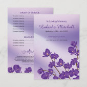 Printable Floral Funeral Program Card Kaart (Voorkant / Achterkant)