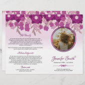 Printable Floral Funeral Program Sjabloon (Voorkant / Achterkant)
