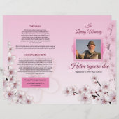 Printable Floral Funeral Program Sjabloon (Voorkant / Achterkant)