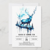 Printable Forest Stag Verjaardag Kaart (Voorkant)