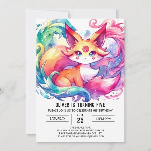 Printable Fox Birthday Kaart (Voorkant)