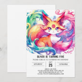 Printable Fox Birthday Kaart (Voorkant / Achterkant)