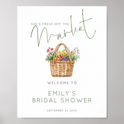  Printable Fresh off Market Welcome Bridal Shower Poster (Voorkant)