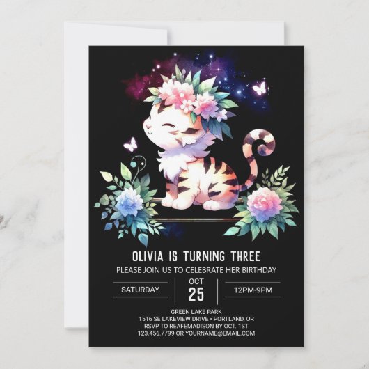 Printable Fun Tiger Verjaardag Kaart (Voorkant)