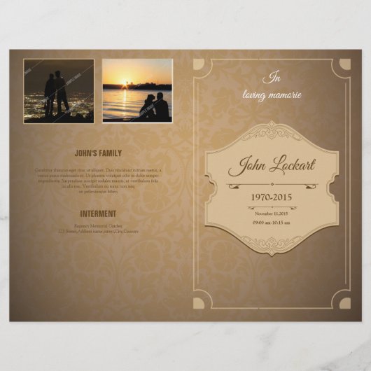 Printable Funeral Brochure Sjabloon (Voorkant)