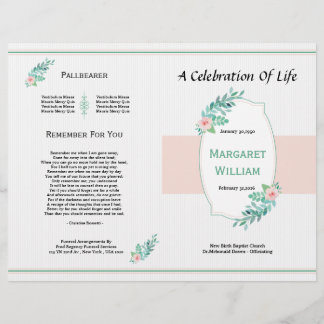 Printable Funeral Brochure Sjabloon