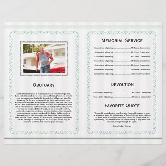 Printable Funeral Brochure Sjabloon (Achterkant)