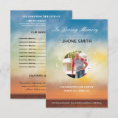 Printable Funeral Card Sjabloon Kaart (Voorkant / Achterkant)