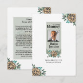 Printable Funeral Prayer Card Informatiekaartje (Voorkant / Achterkant)