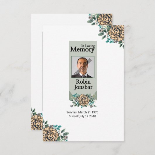 Printable Funeral Prayer Card Informatiekaartje (Voorkant / Achterkant)