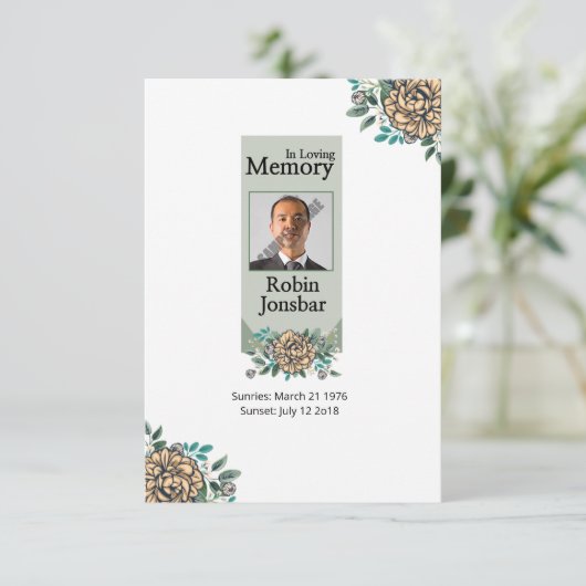 Printable Funeral Prayer Card Informatiekaartje (Staand voorkant)
