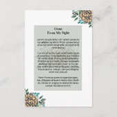 Printable Funeral Prayer Card Informatiekaartje (Achterkant)