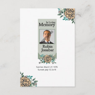 Printable Funeral Prayer Card Informatiekaartje