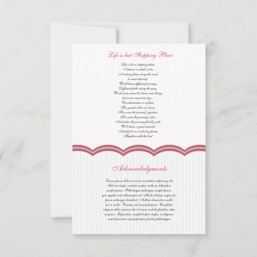 Printable Funeral Prayer Card Sjabloon (Achterkant)