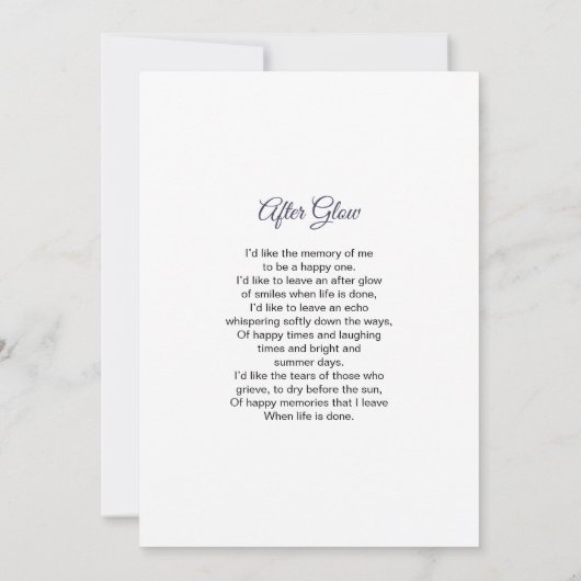 Printable Funeral Prayer Kaart (Achterkant)