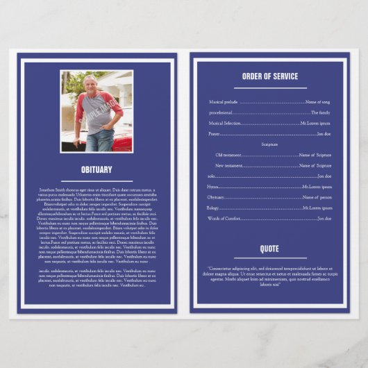 Printable Funeral Program Brochure (Achterkant)