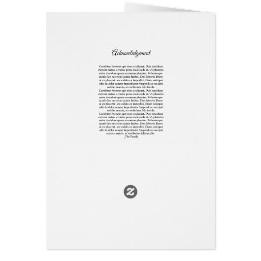 Printable Funeral Program Sjabloon (Achterkant)