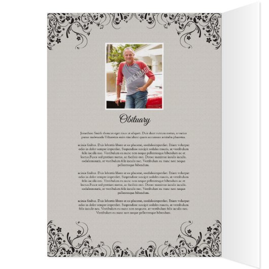 Printable Funeral Program Sjabloon (Binnen (Links))