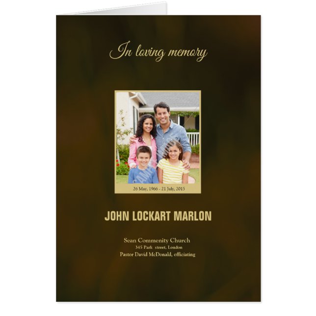 Printable Funeral Program Sjabloon (Voorkant)