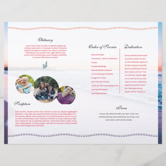 Printable Funeral Program sjabloon (Achterkant)