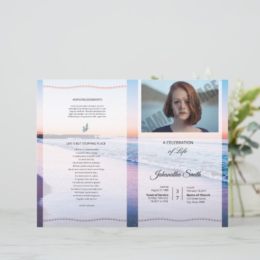 Printable Funeral Program sjabloon (Staand voorkant)