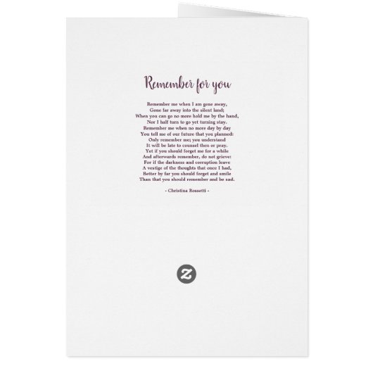Printable Funeral Program Sjabloon (Achterkant)