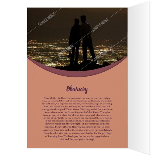 Printable Funeral Program Sjabloon (Binnen (Links))