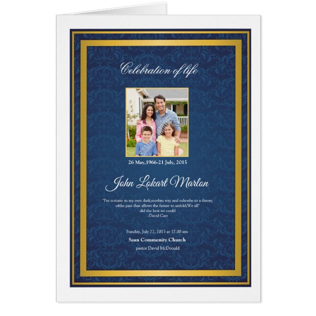 Printable Funeral Program Sjabloon (Voorkant)