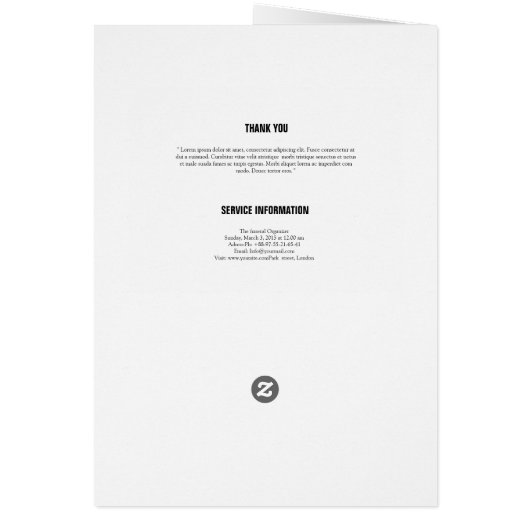 Printable Funeral Program Sjabloon (Achterkant)