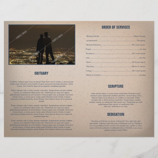 Printable Funeral Program Sjabloon Brochure (Achterkant)