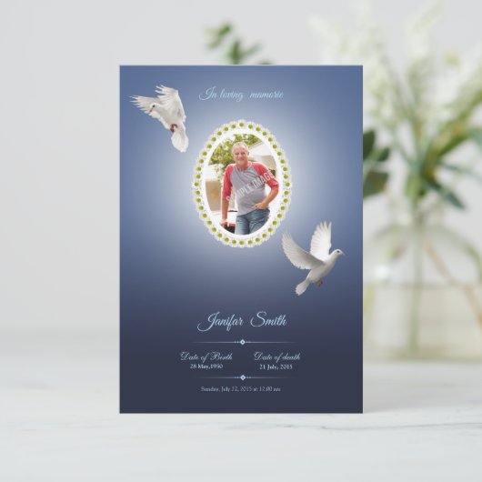 Printable Funeral Program Sjabloon Kaart (Staand voorkant)