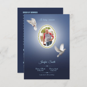 Printable Funeral Program Sjabloon Kaart